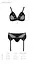 Комплект білизни Passion NESSY Set XXL/XXXL black бюстгальтер пояс для панчіх стрінги - мініатюра 7