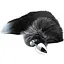 Металева анальна пробка Лісий хвіст Alive Black And White Fox Tail L діаметр 3.9 см - мініатюра 1