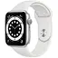 Apple Watch Series 6 GPS 44mm Silver Aluminum Case w. White Sport B. (M00D3) - мініатюра 1