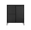 Комод высокий Perfect Home Сенсо / Senso 3-дверный 3D Черный (PFH-091134) - миниатюра 1