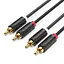 Кабель Audio 2RCA-2RCA Vention F/F 26К gold-plated 29 AWG 0.25m PVC Shell Black (BCMBD) - миниатюра 1