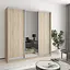 Шкаф-купе трехдверный MebelStar Комбо AL 2ДСП/Зеркало 200x45x240 см Дуб сонома (MBS-1687) - миниатюра 1