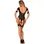 Нейлоновый бодистокинг с имитацией гартер Obsessive Bodystocking G334 S/M/L, Black, с доступом - миниатюра 6