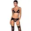 Комплект із еко-шкіри Passion Miley Set black: трусики L/XL - мініатюра 1