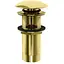 Донний клапан для раковини Kohlman click-clack Brushed Gold з переливом EGDB, Золотий - мініатюра 1
