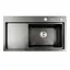 Кухонна мийка чорна PVD 78x43 R Platinum Handmade (два отвори, круглий сифон 3,0/0,8), Чорний - мініатюра 1