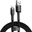 Кабель Baseus Cafule USB for Lightning 2.4A 1m grey black (CALKLF-BG1) - мініатюра 1