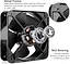 Осієвий охолоджувальний вентилятор GDSTIME 200 x 60 мм ОAC 220 V 240 V Dual Ball Industrial 370 CFM - мініатюра 6