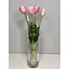 Тюльпани штучні Hvoya Real Touch латексні піоновидні букет 5 квіток ніжно-рожеві - мініатюра 1