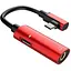 Адаптер-переходник Smart Type-C для подзарядки телефона и подключения наушников Mini Jack 3.5 мм LA002 красный - миниатюра 1