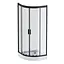 Душевая кабина Am.Pm Gem 1/ 4 Round 80x80 см без поддона black W90UG-401-080BT, прозрачный, черный - миниатюра 8