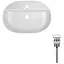 Комплект Qtap Scorpio: Раковина накладна овальна 600х400х120 мм White + Донний клапан PU02 (QT14112203WN47315) - мініатюра 1