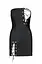 Мини-платье из экокожи Passion Celine Chemise black шнуровка трусики в комплекте 4XL/5XL - миниатюра 3