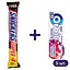 Набор: батончик Snickers Super+1 с арахисом 112 г + резинка жевательная Orbit White Малина-гранат 14 г 5 шт. - миниатюра 1
