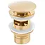 Донний клапан для умивальника Yoka click-clack L.gold з переливом BK.POP-14-ZP-GLD, Золотий - мініатюра 1