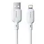 Дата кабель Baseus Silky Series OS Fast Charging USB to Lightning 2.4A (1m) (P1037770) Moon White - мініатюра 1