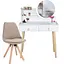 Туалетний столик Jumi Scandi з дзеркалом (шкіряні ручки) білий + стілець Saida бежевий - мініатюра 1