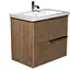 Тумба Мойдодир Cubic 70-A з умивальником ID-70 дуб обпалений - мініатюра 1