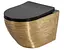 Подвесной унитаз Rea Carlo Flat brushed gold black REA-C3300, Золотой - миниатюра 1