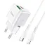Адаптер питания блок HOCO N20 Prestige с кабелем Type-C to Lightning 2 порта 20W белый - миниатюра 4