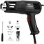 Тепловий пістолет, промисловий пістолет для гарячого повітря потужністю 1200 Вт з подвійною температурою, кронштейном - мініатюра 1