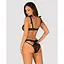 Эротический полупрозрачный комплект Obsessive Obsessivia 2-pcs set Black S/M - миниатюра 2
