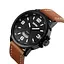 Чоловічий класичний наручний годинник Skmei 9115 Чорний з коричневим - мініатюра 1