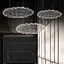 Декоративная люстра-облачко Led Cloud в серебряном корпусе 100х50 см Арт. MJ 83-1000 CH Line F - миниатюра 1