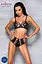 Комплект білизни Passion TASMINA Set XXL/XXXL black ліф високі трусики з корсетом ззаду - мініатюра 5