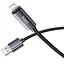 Дата кабель Hoco X112 Favor with display USB to Lightning 2.4A (1m) Black - мініатюра 3
