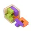 Дерев'яна куб-головоломка Bambi MD 0758-3 підставка 6 елементів - мініатюра 1