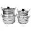 Набір сферичних матових алюмінієвих каструль із кришкою 1.6-2.4-3.4-4.5 л (4шт.), Interos Сірий 86441 - мініатюра 1