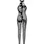 Бодистокинг Noir Handmade F315 Ego fLocked mesh halter catsuit - S - миниатюра 5
