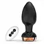Анальная вибро-пробка Rose Butt на пульте с золотой розой 10 режимов 5 мм 90 мм черный - миниатюра 1