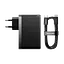 Мережевий зарядний пристрій Baseus GaN5 Pro 3 порта, USB + Type-C 140W Черный (CCGP100201) - мініатюра 3