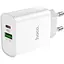 Сетевое зарядное устройство Hoco C80A USB-A/USB-C 18W White [124885] - миниатюра 1