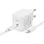 Адаптер живлення мережевий + кабель C to Ip - Hoto CS13A Ocean PD 20W білий - мініатюра 1