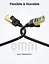 Патч корд Ugreen NW107 мережевий кабель 10 Гбіт\с Ethernet RJ45 Cat 7 1м Black (NW107) - мініатюра 7