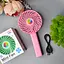 Дитячий портативний USB-вентилятор Mini Fan на акумуляторі рожевий (2628-1) - мініатюра 2