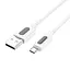Дата кабель Borofone BX114 Structure USB to MicroUSB 2.4A (1m) White - мініатюра 3