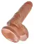 Фаллоимитатор King Cock With Balls 19.4 см коричневый - миниатюра 6
