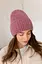 Женская зимняя шапка Лили Травка из ангоры 80% с узором и флисовой подкладкой Розовый - миниатюра 2