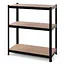 Стелаж металевий 100x70x30 см ЧОРНИЙ 3 полички MДФ (5 мм) БОНА-ПРО - мініатюра 1