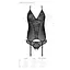 Корсет с пажами трусики с ажурным декором и открытым шагом Passion Ursula CorSet black L/XL - миниатюра 6