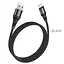 Кабель HOCO X50 USB to iP 2.4A, 1m, nylon, aluminum connectors, Black - мініатюра 4