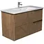 Тумба Мойдодир Cubic 100-A з умивальником Su-100 дуб обпалений - мініатюра 1