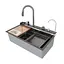Кухонна мийка із вбудованим змішувачем Mixxus MH7546-SET-07 Decor Nano-Black MX9578, Графит - мініатюра 1