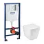 Комплект 4 в 1: Инсталляция Grohe Rapid SL 3 в 1 38772001 + Унитаз безободочный Kroner Eifel WHI493436 RIMLESS с сиденьем Slim Duroplast / Soft-close / Quick relase KE493436WHIR (387720 - миниатюра 1