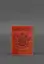 Кожаная обложка для паспорта коралловая с украинским гербом - миниатюра 2