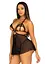 Пеньюар Leg Avenue Lace and mesh babydoll & panty Black L - мініатюра 6